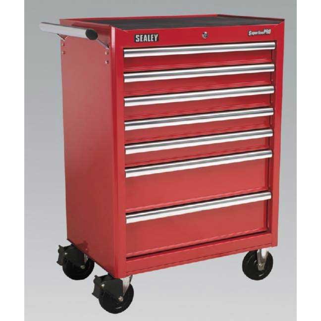 Sealey AP33479 Rollcab 7 Drawer with Ball Bearing Runners Red