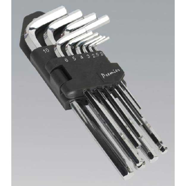 Sealey AK7166 - Hex Key Set 10pc Long Fully Polished Metric