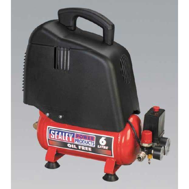 Sealey SAC00615 - Compressor 6ltr Belt Drive 1.5hp Oil Free