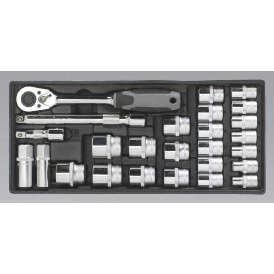 Sealey TBT35 - Tool Tray with Socket Set 26pc 1/2''Sq Drive