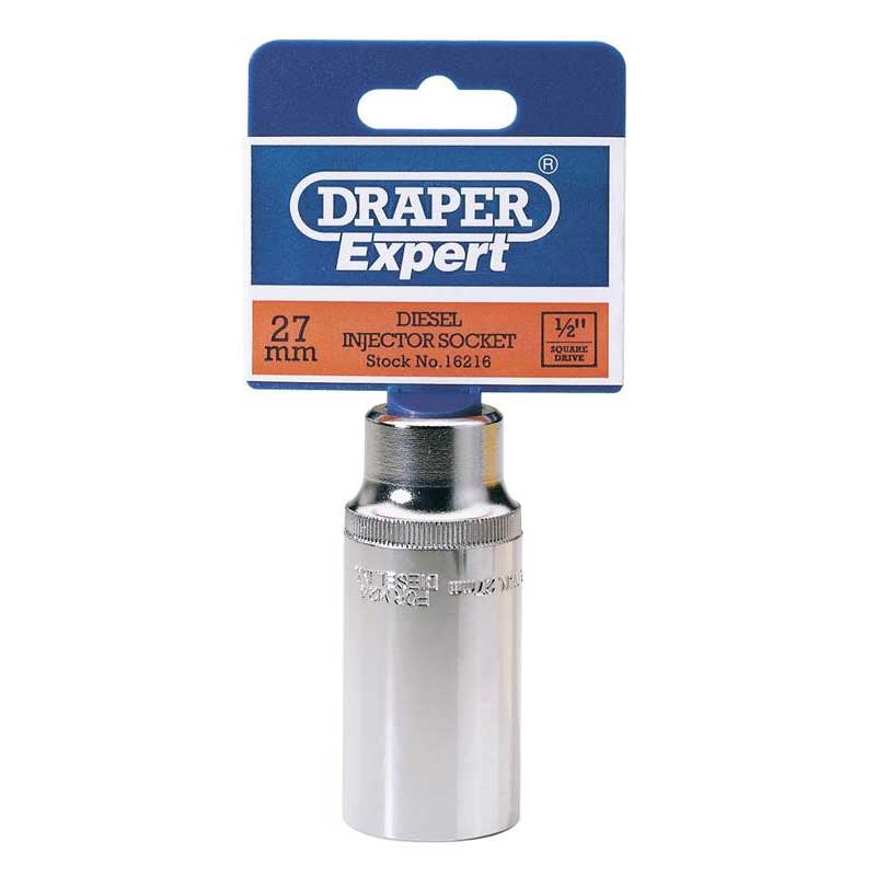 Draper Expert 27mm 1/2'' Square Drive Diesel Injector Socket 6 Point