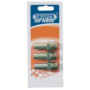 Draper 3/8'' Taper 1/2'' Bore PCL Male Screw Tailpieces Pack of 3