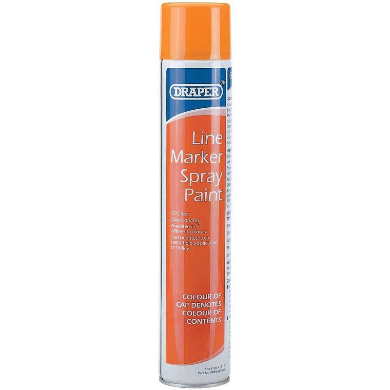 Draper 750Ml Orange Line Marker Spray Paint