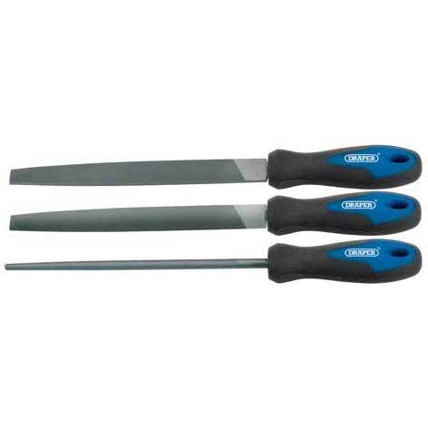 Draper 3 Piece 200mm Soft Grip Engineers File Set