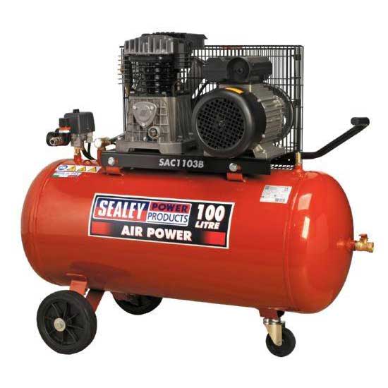 Compressor 100ltr Belt Drive 3hp with Cast Cylinder & Wheels