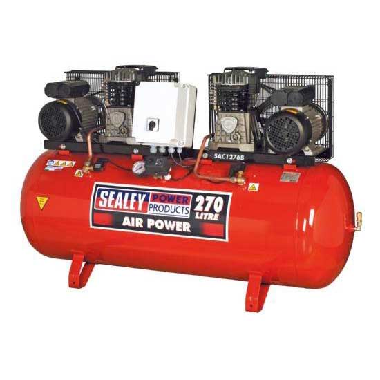 Compressor 270ltr Belt Drive 2 x 3hp with Cast Cylinders