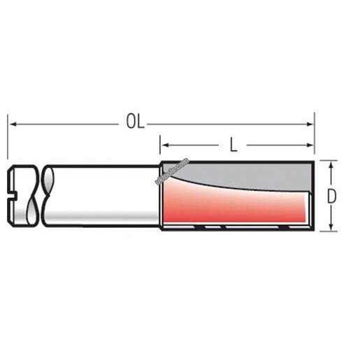 Makita P-54237 2mm Straight Double Flute TCT Router Bit 1/4 Shank