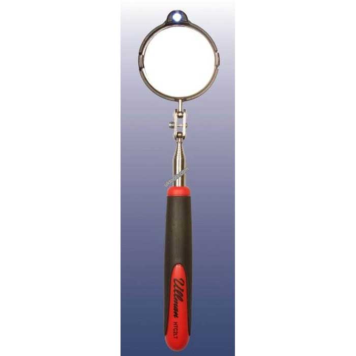 HTC-2LT Ullman 2.25'' Telescopic LED Inspection Mirror - 6.75'' to 37'' Long