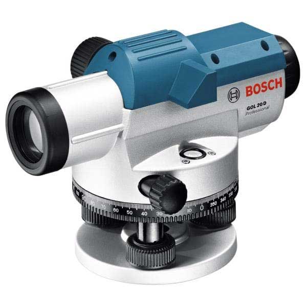 Bosch GOL 20D + BT160 + GR500 Optical Level, degrees, 20 x magnification + levelling rod + tripo