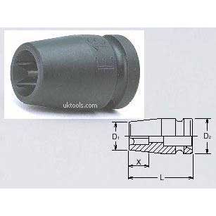 Koken 14425-E11 E11 1/2''Drive Standard E-Torx IMPACT SOCKET