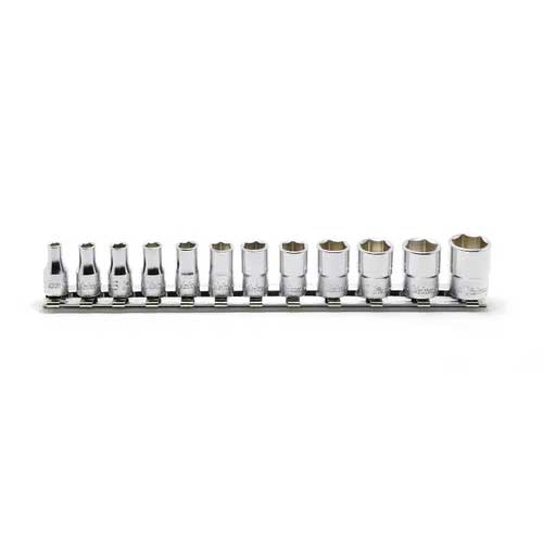 Koken RS2400M/12 12piece 1/4''.Dr 6-pt 22mm long socket set on a rail