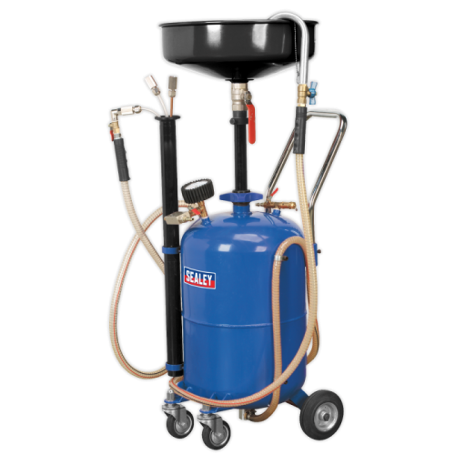 Sealey AK456DX - Mobile Oil Drainer with Probes 35ltr Air Discharge