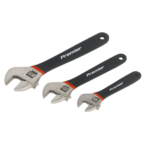 Sealey AK907 - Adjustable Wrench Set 3pc Ni-Fe Finish