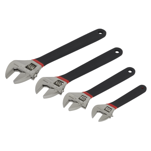 Sealey AK9935 - Adjustable Wrench Set 4pc Ni-Fe Finish