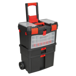 Mobile Toolbox with Tote Tray & Removable Assortment Box