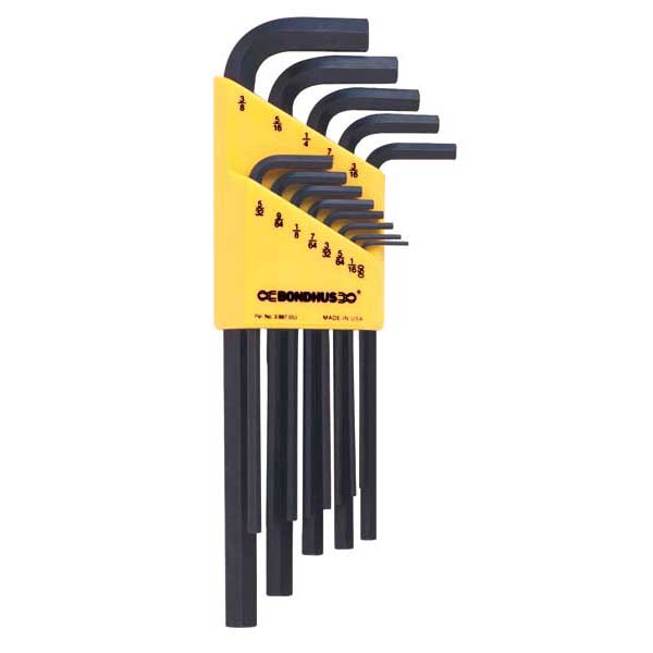 Bondhus 12136 HLX12L - 12pc Hex Key Set - 0.050-5/16''