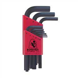 Bondhus 12299 HLX9MS - 9pc SHORT Hex Key Set 1.5-10mm