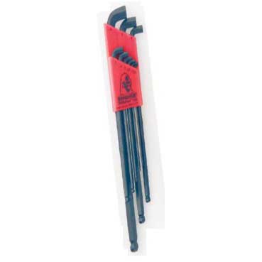 Bondhus 16738 10 Piece Stubby Ball End Tip Hex Key L-Wrench Set with BriteGuard Finish Long Arm 