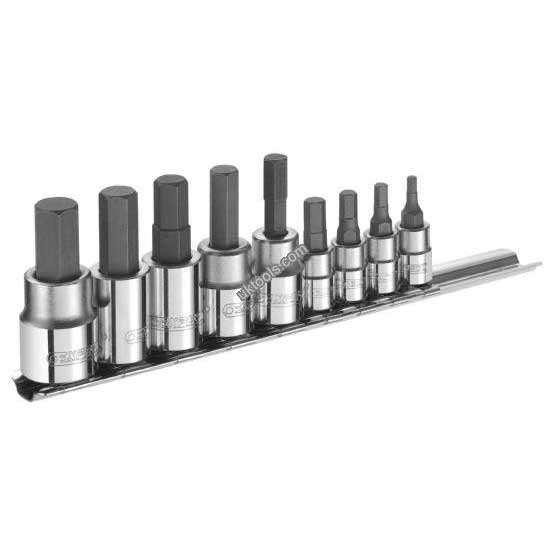 Facom Expert 9pc 1/4'' 3/8'' Hex Bit Sock.Set