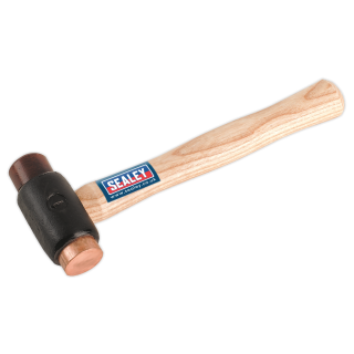 Sealey CRF15 Copper/Rawhide Faced Hammer 1.5lb Hickory Shaft