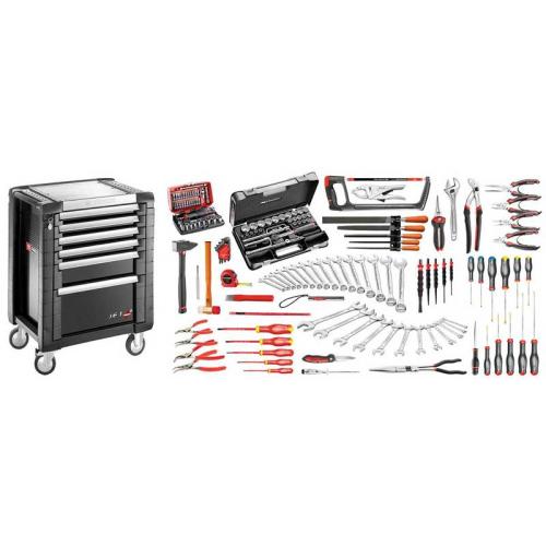 Facom 528-piece set of industrial maintenance tools - 8 drawer roller cabinet and chest