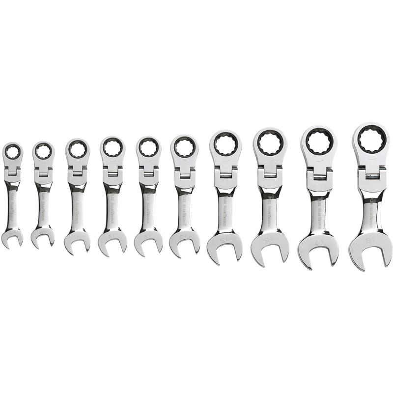 Gearwrench 10pc Stubby Comb. Ratcheting Wrench Set Metric
