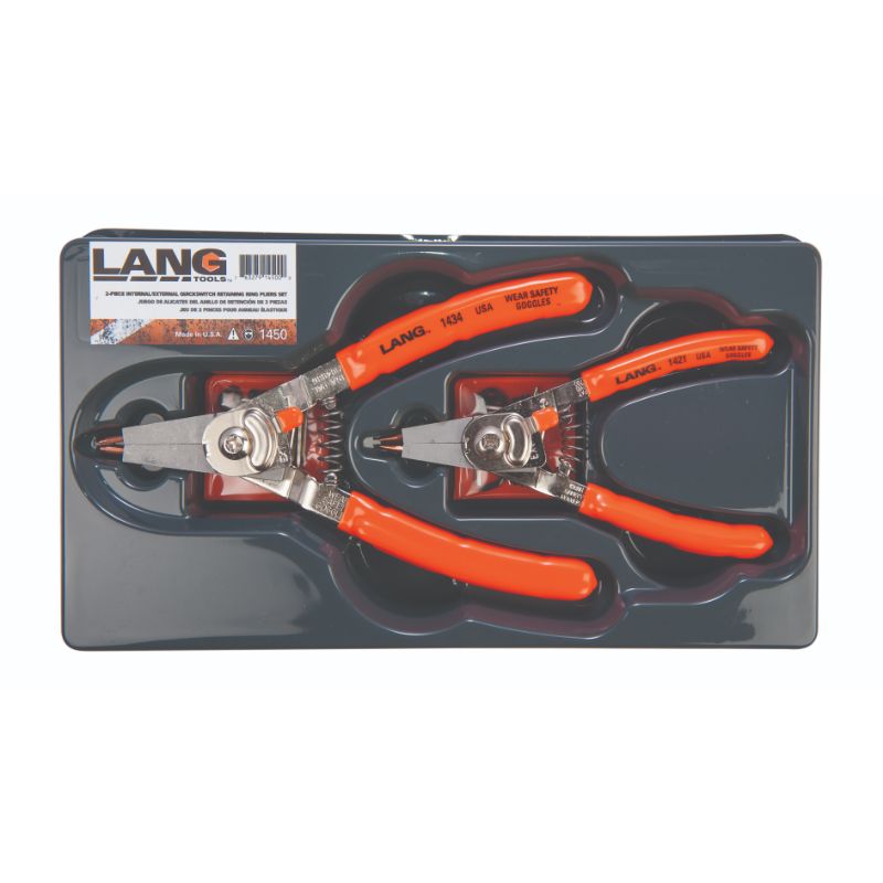 Lang-1450 2 pcs Quick Switch Retaining Ring Pliers Set