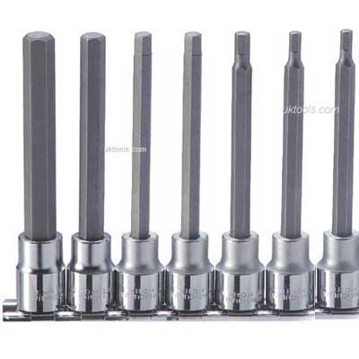 3/8 Dr Hex Long 3-10mm Set on Rail