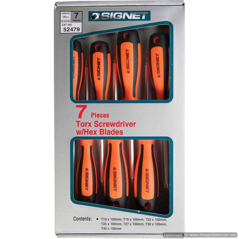Signet 7pc TX Screwdriver Set T10-T40 Orange/Black