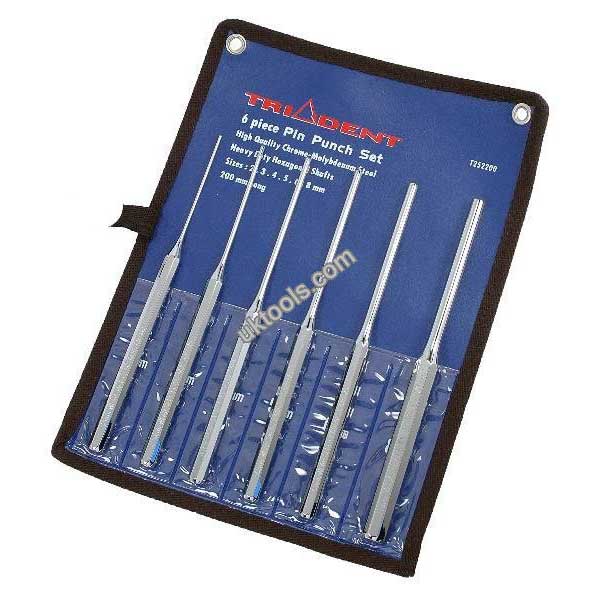 Trident T252200 Pin Punch Set Extra Long 6pc