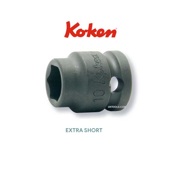 13401MS-10 KOKEN 10mm 3/8'' DRIVE THIN WALL SHORT IMPACT SOCKET