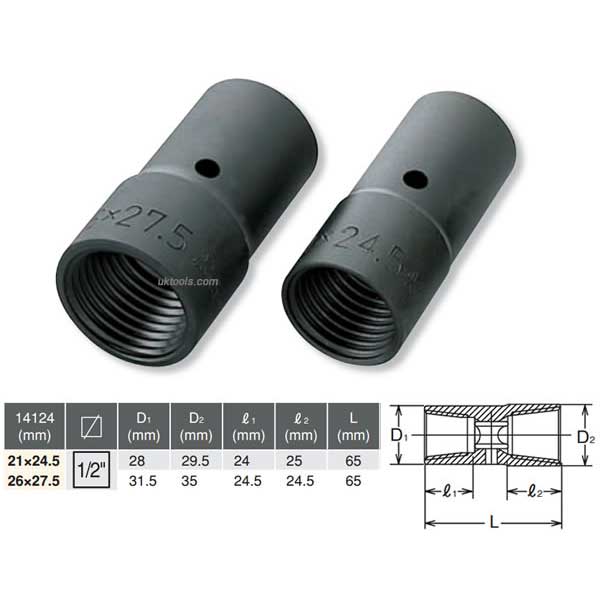 Koken 14124-21X24.5 24.5mm x 21mm Double Ended Nut Buster