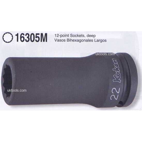 Koken 16305M-17 17mm 12POINT BI-HEX DEEP 3/4''Drive Impact Socket
