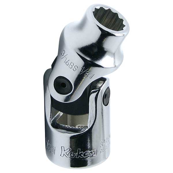 Koken 3445W-3/8 WHITWORTH 3/8'' - 3/8''Drive 12-point D/Hex Universal Joint Socket