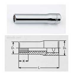 Koken AS2305A-9/16 AEROSPACE 9/16'' 1/4''Dr. 12pt Deep 50mm Long