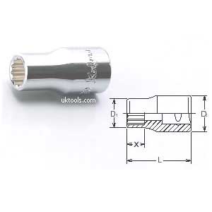 Koken AS2405A-9/16 AEROSPACE 9/16'' 1/4''Dr. 12-pt D/Hex Socket