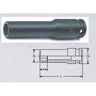 Koken 13300M-11 11mm 3/8'' Drive 6-Point Deep 80mm Impact Socket