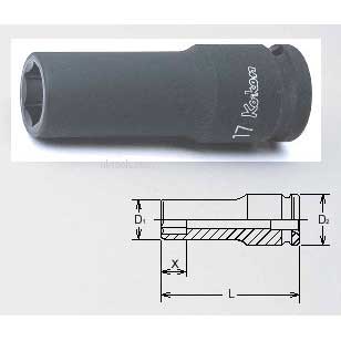 Koken 14300A-11/16 11/16'' 1/2''Dr. DEEP 6pt Impact Socket