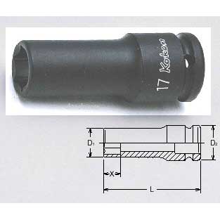 Koken 14301A-13/16 13/16'' AF 1/2'' SD Deep Thin Walled Socket