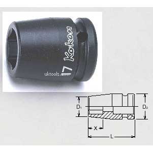 Koken 14400M-18 18mm 1/2''Drive Standard 6point(hex) Impact Socket