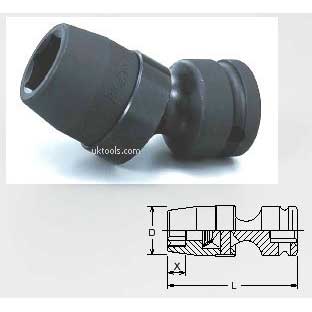 Koken 14440M-16 16mm 1/2''Drive Impact U/J Socket