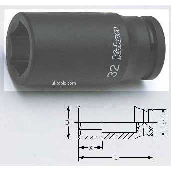 Koken 16300M-25 25mm 3/4''Drive DEEP 6point(hex) Impact Socket
