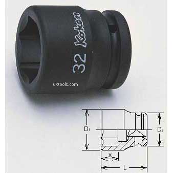 Koken 16400M-42 42mm 3/4''Drive Standard 6point(hex) Impact Socket