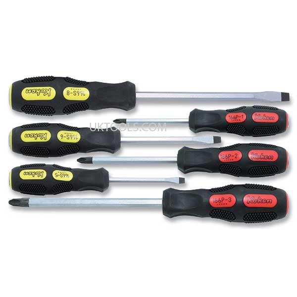 Koken 166PS/6 6 PIECE S/DRIVER SET Heavy Duty Blade Thru