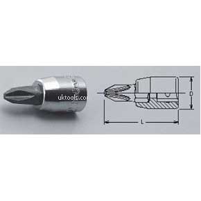 Koken 2000-NO2 No.2 1/4''Drive Phillips Bit Socket