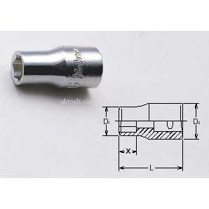 Koken 2400A-7/32 7/32'' (inch) 1/4''Drive 6-Point 22mm Long Socket