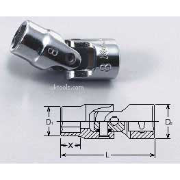 Koken 2440M-4 4mm 1/4'' 6-point Universal Joint Socket