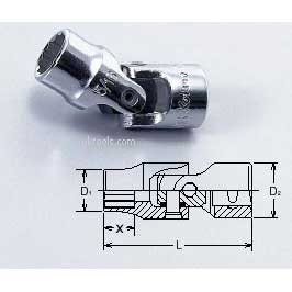 Koken AS2445A-1/2 1/2'' 1/4'' Dr. 12-pt D/Hex 40mm Long Universal