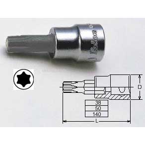 Koken 3025-120-T50 T50 3/8''Dr. Peugeot Subframe Torx Bit 120mm Long Socket.