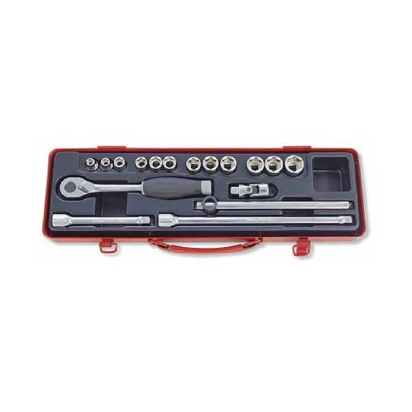 Koken 3250M-00 17 Piece 3/8 Dr 6 Point Socket Set in a Metal Case